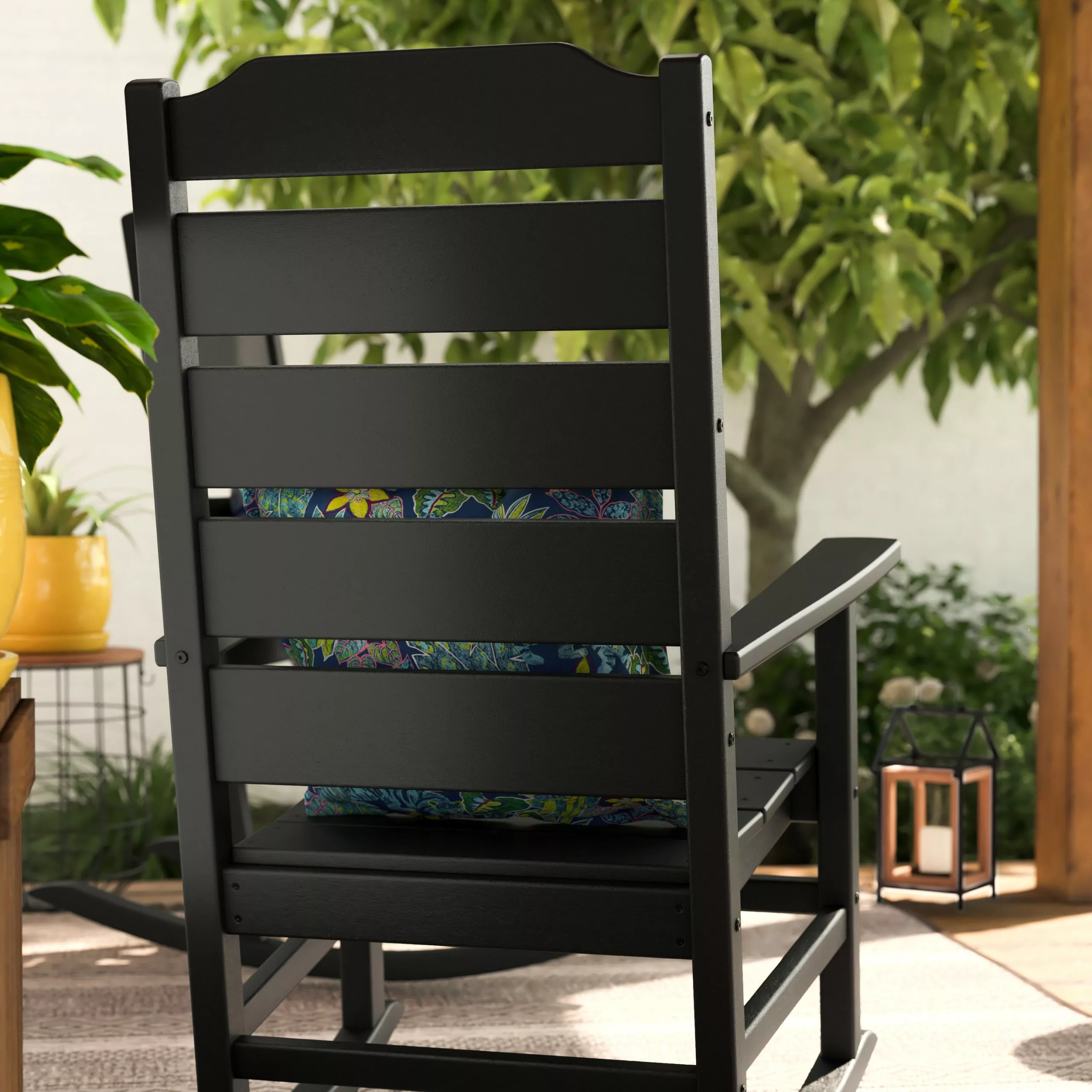 Allen + Roth Oakport Black Plastic Rocking Chair 5 Allen + Roth Oakport Black Plastic Rocking Chair - Image 5