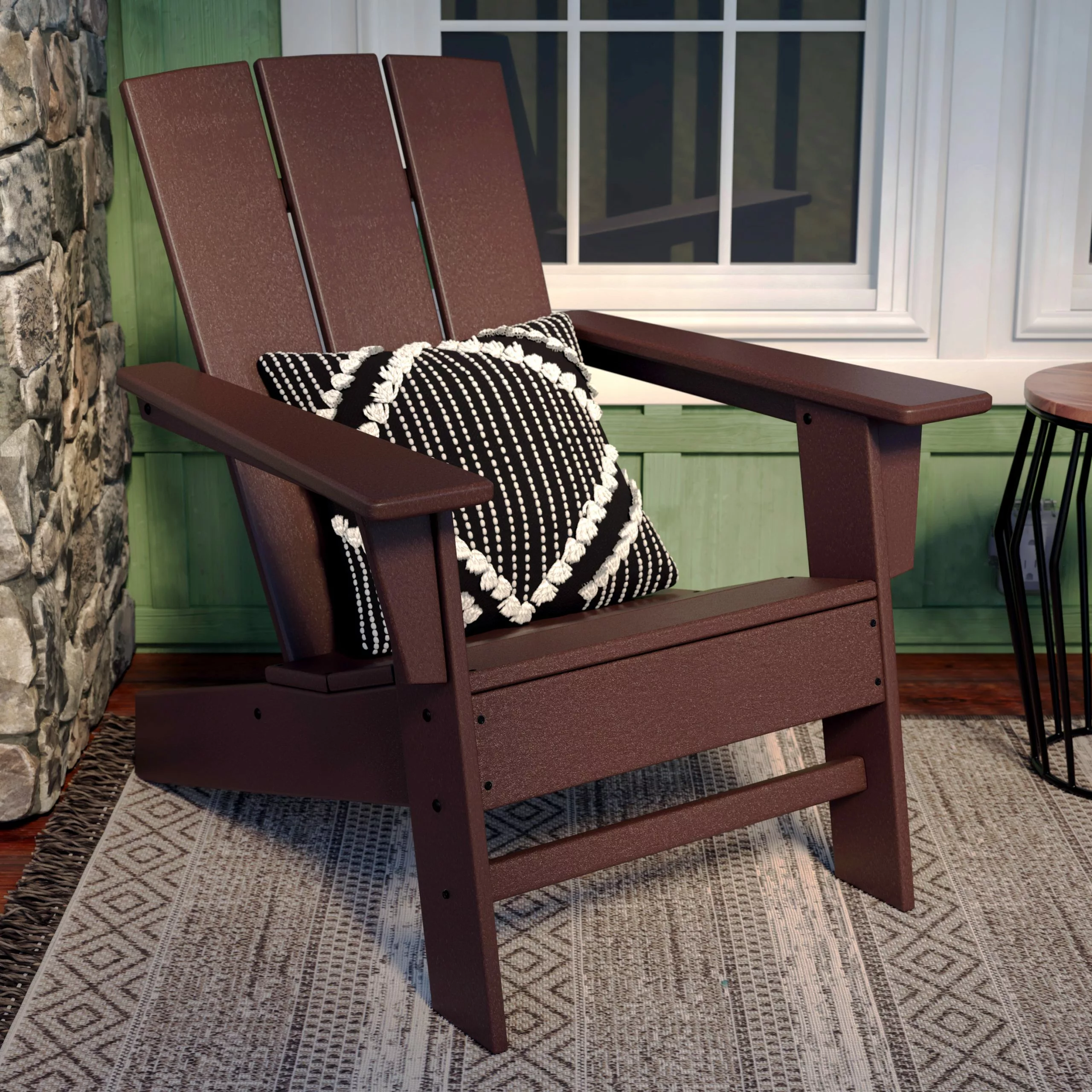 Allen + Roth Oakport Mahogany Plastic Adirondack Chair 7 Allen + Roth Oakport Mahogany Plastic Adirondack Chair - Image 7