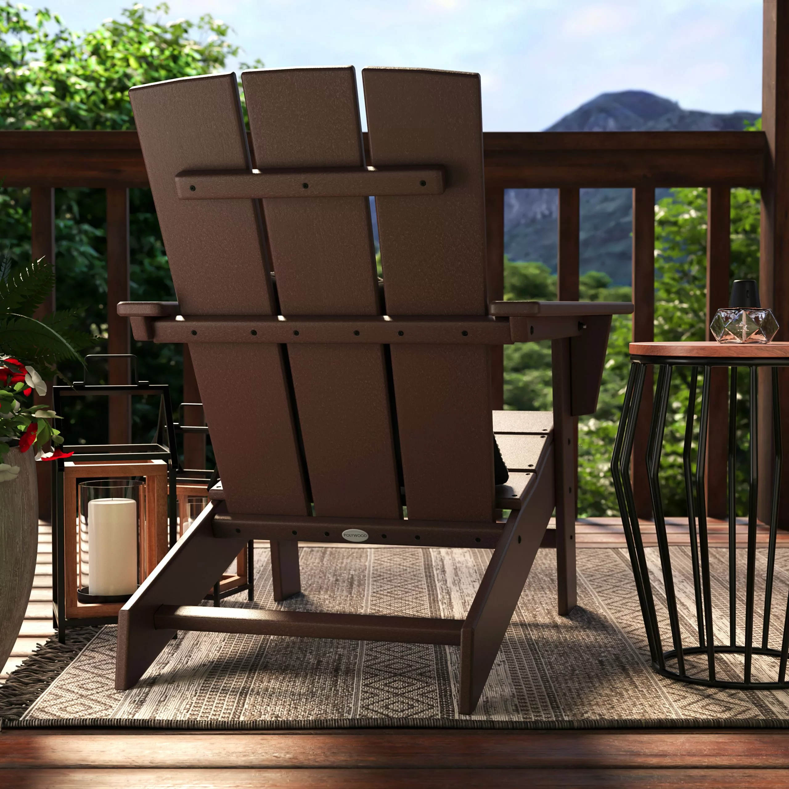 Allen + Roth Oakport Mahogany Plastic Adirondack Chair 2 Allen + Roth Oakport Mahogany Plastic Adirondack Chair - Image 2