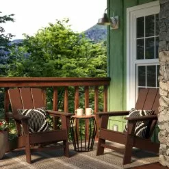 Allen + Roth Oakport Mahogany Plastic Adirondack Chair