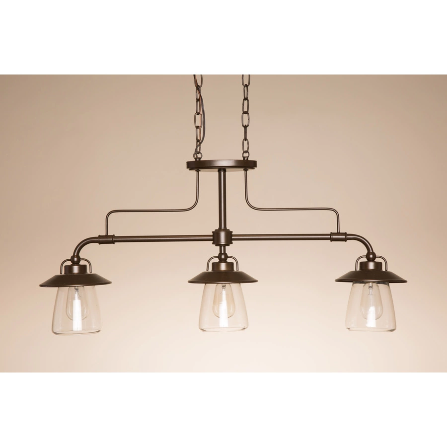 Allen + Roth Bristow 36-in W 3-Light Mission Bronze Kitchen Island Light With Clear Shade 5 Allen + Roth Bristow 36-in W 3-Light Mission Bronze Kitchen Island Light With Clear Shade - Image 5