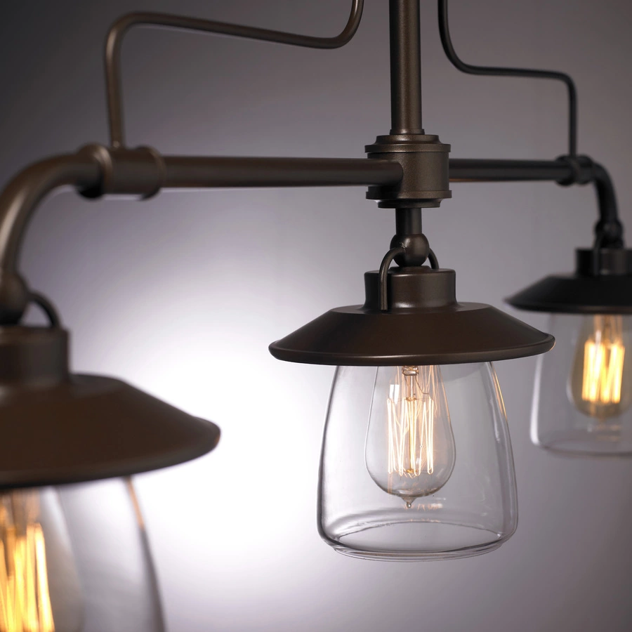 Allen + Roth Bristow 36-in W 3-Light Mission Bronze Kitchen Island Light With Clear Shade 1 Allen + Roth Bristow 36-in W 3-Light Mission Bronze Kitchen Island Light With Clear Shade