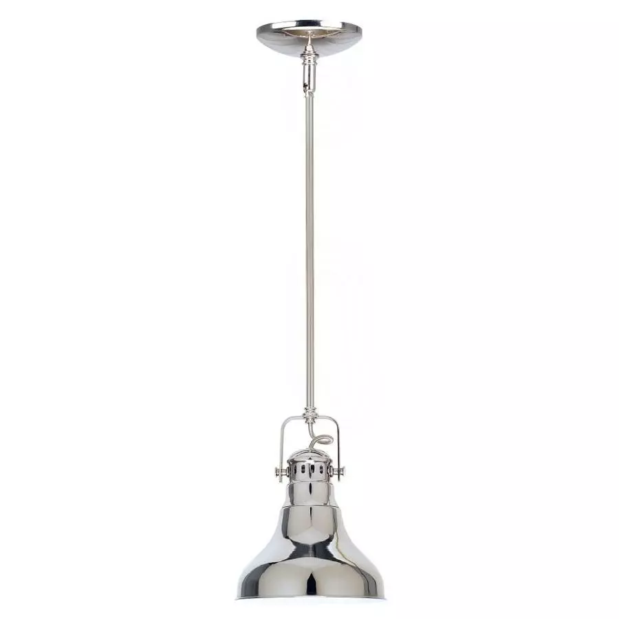 Allen + Roth 8.1-in W Polished Nickel Mini Pendant Light With Metal Shade 3 Allen + Roth 8.1-in W Polished Nickel Mini Pendant Light With Metal Shade - Image 3