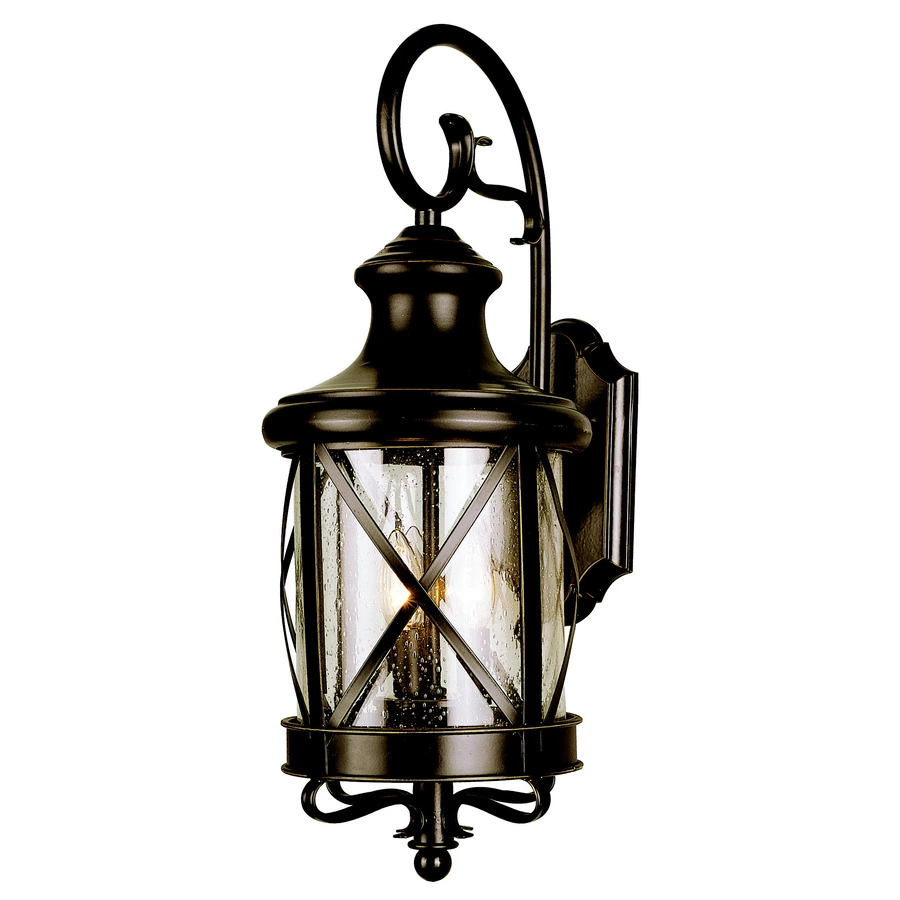 Allen + Roth 20.5-in Bronze Criss Cross Wall Lantern 1 Allen + Roth 20.5-in Bronze Criss Cross Wall Lantern