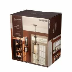 Allen + Roth Harpwell 9.06-in Oil-Rubbed Bronze Mediterranean Single Tinted Glass Pendant Light -Allen + Roth Shop 443468 04865194