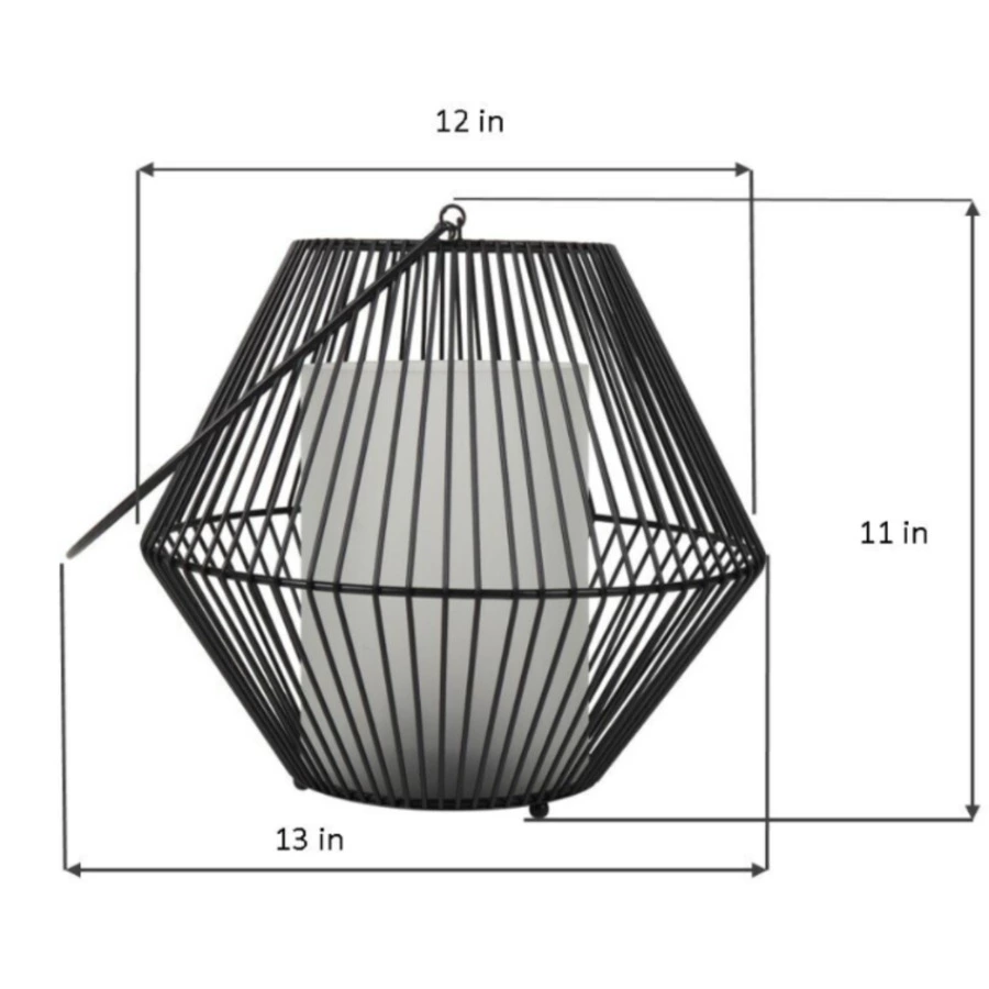 Allen + Roth Metal Glass Lantern Large 6 Allen + Roth Metal Glass Lantern Large - Image 6