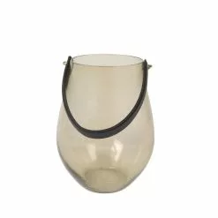 Allen + Roth Glass Lantern With Leather Handle -Allen + Roth Shop 4664675 44357447 001