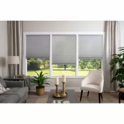 Allen + Roth 58-in X 64-in Light Filtering Recycled Polyester Cellular Shade - Grey