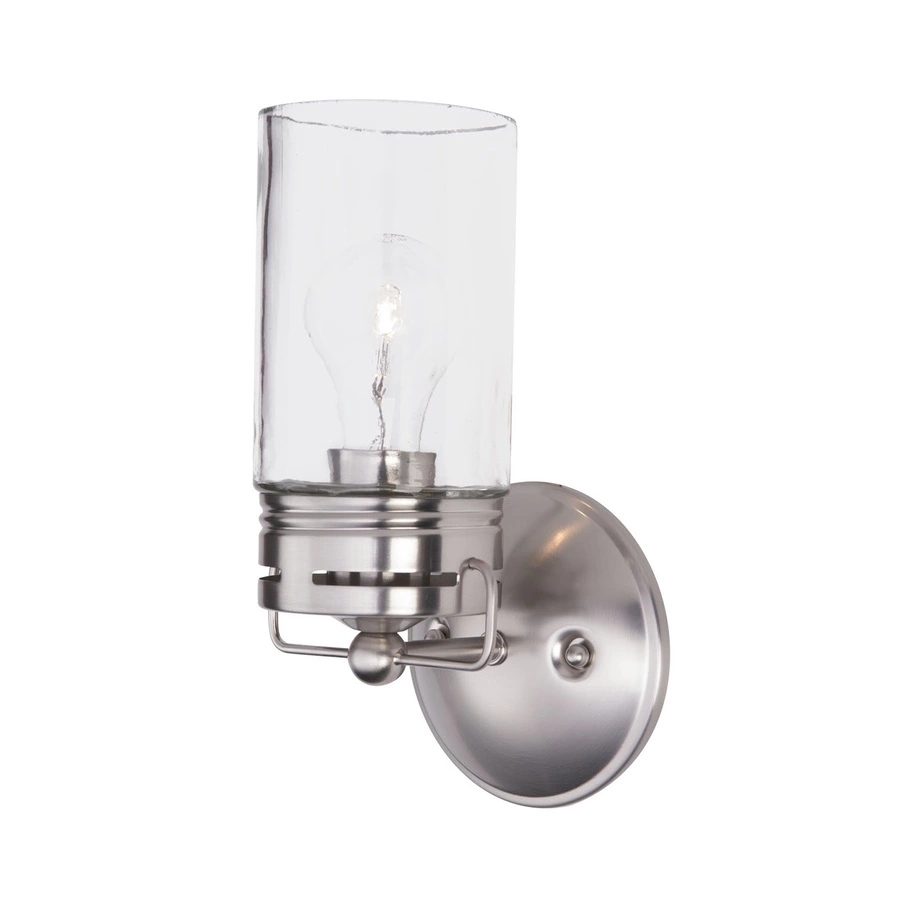 Allen + Roth Vallymede 5-in W 1-Light Brushed Nickel Farmhouse Vanity Light 1 Allen + Roth Vallymede 5-in W 1-Light Brushed Nickel Farmhouse Vanity Light