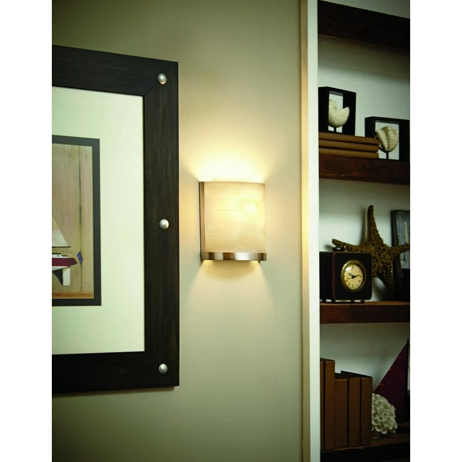 Allen + Roth Merington 6.5-in W 1-Light Brushed Nickel Pocket Wall Sconce 4 Allen + Roth Merington 6.5-in W 1-Light Brushed Nickel Pocket Wall Sconce - Image 4