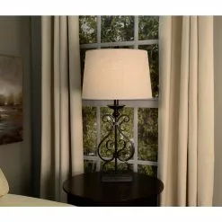 Allen + Roth 10-in X 15-in White Burlap Fabric Drum Lamp Shade 11 Allen + Roth 10-in X 15-in White Burlap Fabric Drum Lamp Shade -Allen + Roth Shop 632325 04795318