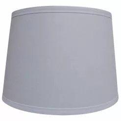 Allen + Roth 9-in X 13-in White Fabric Drum Lamp Shade