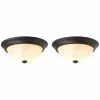 ALLEN + ROTH Prominence Home 2-Pack 13-in W Oil-Rubbed Bronze Integrated Led Flush Mount Light