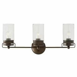 Allen + Roth Vallymede 24-in W 3-Light Aged Bronze Farmhouse Vanity Light 7 Allen + Roth Vallymede 24-in W 3-Light Aged Bronze Farmhouse Vanity Light -Allen + Roth Shop 759827 05377905