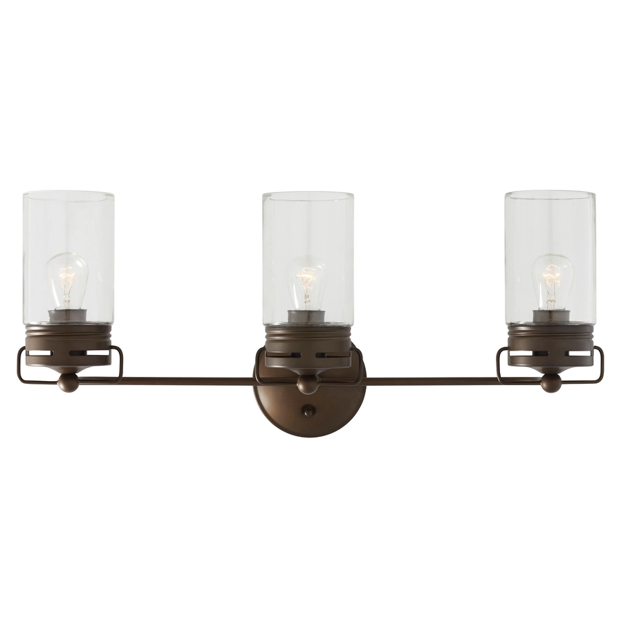 Allen + Roth Vallymede 24-in W 3-Light Aged Bronze Farmhouse Vanity Light 3 Allen + Roth Vallymede 24-in W 3-Light Aged Bronze Farmhouse Vanity Light - Image 3