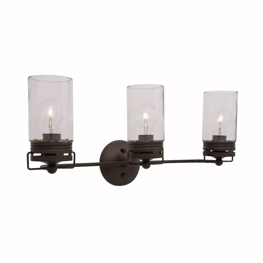 Allen + Roth Vallymede 24-in W 3-Light Aged Bronze Farmhouse Vanity Light 1 Allen + Roth Vallymede 24-in W 3-Light Aged Bronze Farmhouse Vanity Light