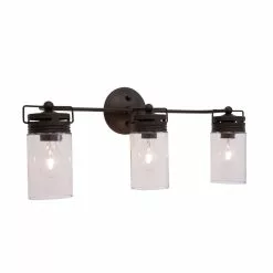 Allen + Roth Vallymede 24-in W 3-Light Aged Bronze Farmhouse Vanity Light 8 Allen + Roth Vallymede 24-in W 3-Light Aged Bronze Farmhouse Vanity Light -Allen + Roth Shop 759827 43558832