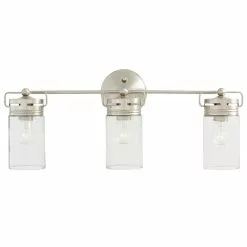 Allen + Roth Vallymede 24-in W 3-Light Brushed Nickel Transitional Vanity Light 5 Allen + Roth Vallymede 24-in W 3-Light Brushed Nickel Transitional Vanity Light -Allen + Roth Shop 759828 05377909 001