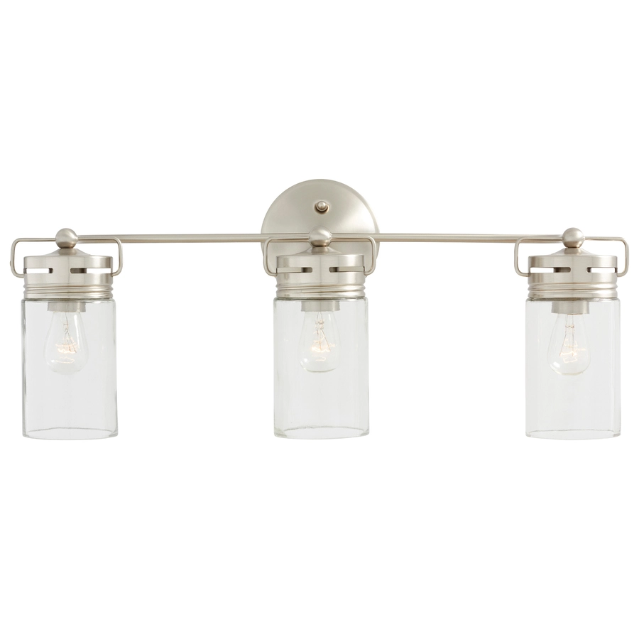 Allen + Roth Vallymede 24-in W 3-Light Brushed Nickel Transitional Vanity Light 3 Allen + Roth Vallymede 24-in W 3-Light Brushed Nickel Transitional Vanity Light - Image 3