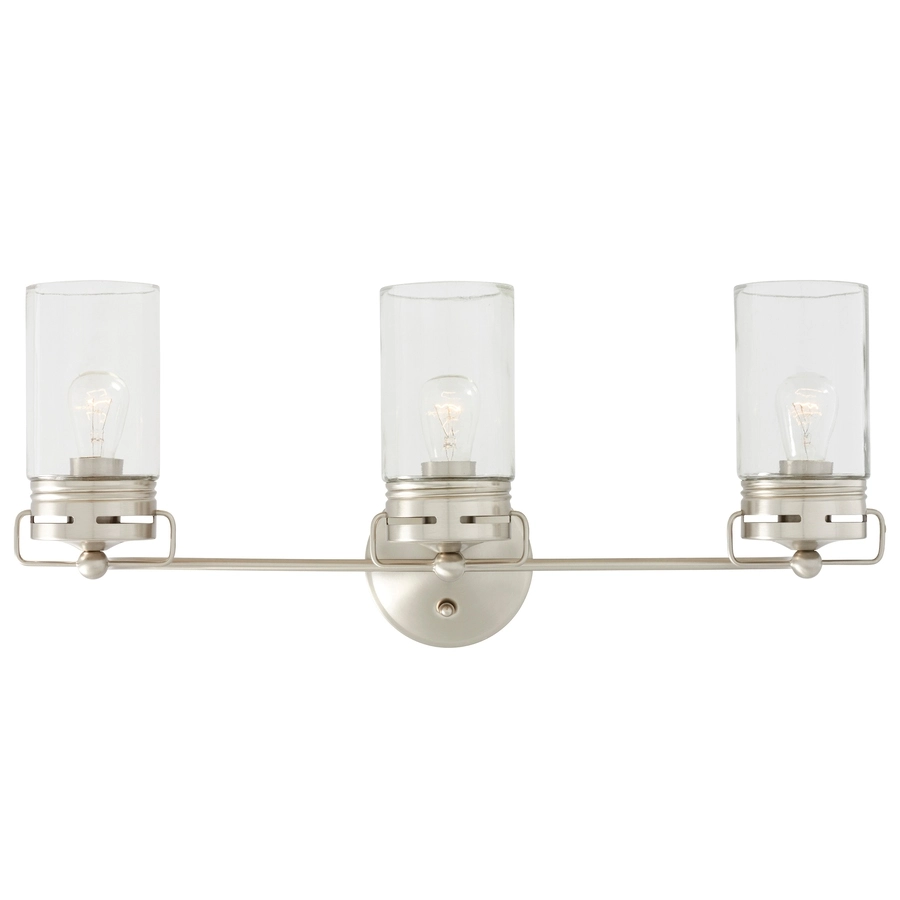 Allen + Roth Vallymede 24-in W 3-Light Brushed Nickel Transitional Vanity Light 2 Allen + Roth Vallymede 24-in W 3-Light Brushed Nickel Transitional Vanity Light - Image 2