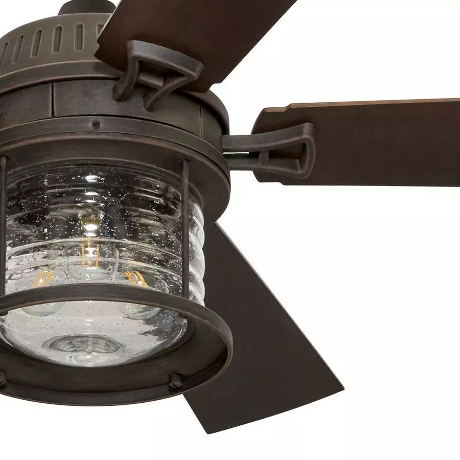Allen + Roth Stonecroft 52-in Antique Bronze LED Indoor/Outdoor Residential Ceiling Fan With Light Kit Included And Remote Control Included (5-Blade) 2 Allen + Roth Stonecroft 52-in Antique Bronze LED Indoor/Outdoor Residential Ceiling Fan With Light Kit Included And Remote Control Included (5-Blade) - Image 2