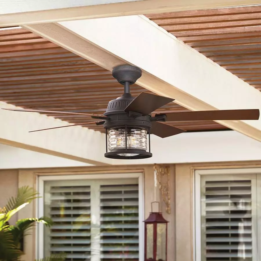 Allen + Roth Stonecroft 52-in Antique Bronze LED Indoor/Outdoor Residential Ceiling Fan With Light Kit Included And Remote Control Included (5-Blade) 1 Allen + Roth Stonecroft 52-in Antique Bronze LED Indoor/Outdoor Residential Ceiling Fan With Light Kit Included And Remote Control Included (5-Blade)