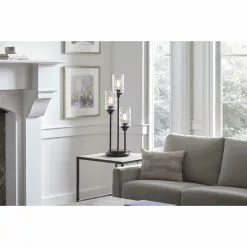 Front Page 7 Allen + Roth Latchbury 30.5-in Bronze Indoor Table Lamp With Glass Shade