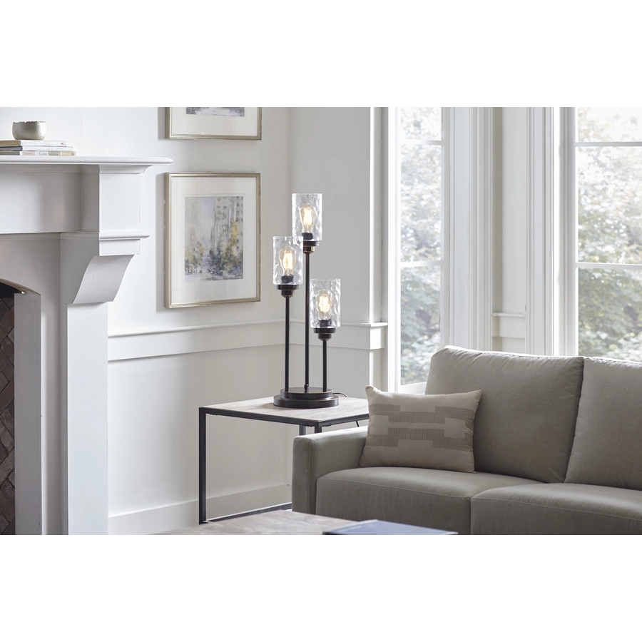 Allen + Roth Latchbury 30.5-in Bronze Indoor Table Lamp With Glass Shade 1 Allen + Roth Latchbury 30.5-in Bronze Indoor Table Lamp With Glass Shade