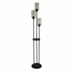 Allen + Roth Latchbury 66.55-in Bronze Casual/Transitional Standard Multi-Head Indoor Floor Lamp With Glass Shade -Allen + Roth Shop 805598 09141073 001