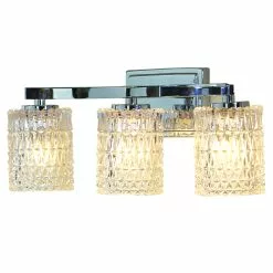 Allen + Roth 3-Light Flynn Polished Chrome Standard Bathroom Vanity Light