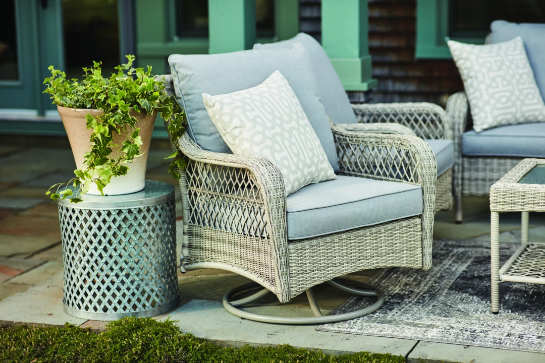 Allen + Roth Parkview Grey Wicker Swivel Patio Chair - Set Of 2 2 Allen + Roth Parkview Grey Wicker Swivel Patio Chair - Set Of 2 - Image 2