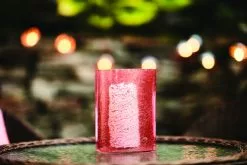 Front Page 21 ALLEN + ROTH 8-in Light Pink Hurricane Glass Candle Holder