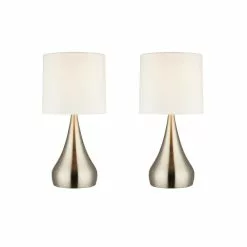ALLEN + ROTH Catalina 18-in Brushed Nickel With White Shade Teardrop Table Lamp (2 Pack) 8 ALLEN + ROTH Catalina 18-in Brushed Nickel With White Shade Teardrop Table Lamp (2 Pack) -Allen + Roth Shop 887879 12158335
