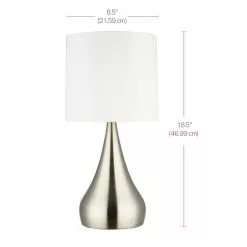 ALLEN + ROTH Catalina 18-in Brushed Nickel With White Shade Teardrop Table Lamp (2 Pack) 11 ALLEN + ROTH Catalina 18-in Brushed Nickel With White Shade Teardrop Table Lamp (2 Pack) -Allen + Roth Shop 887879 12158336