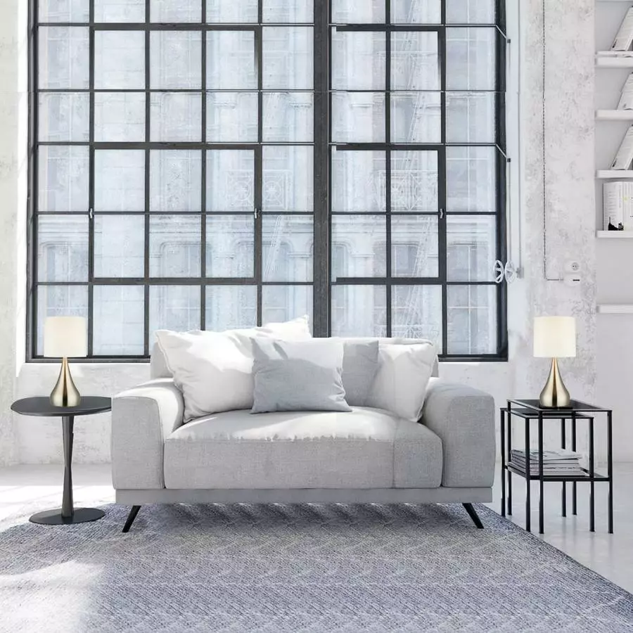 ALLEN + ROTH Catalina 18-in Brushed Nickel With White Shade Teardrop Table Lamp (2 Pack) 5 ALLEN + ROTH Catalina 18-in Brushed Nickel With White Shade Teardrop Table Lamp (2 Pack) - Image 5