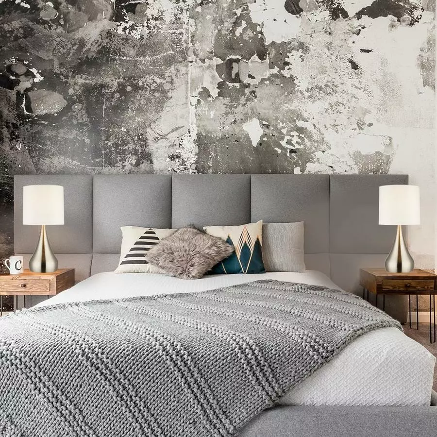 ALLEN + ROTH Catalina 18-in Brushed Nickel With White Shade Teardrop Table Lamp (2 Pack) 4 ALLEN + ROTH Catalina 18-in Brushed Nickel With White Shade Teardrop Table Lamp (2 Pack) - Image 4