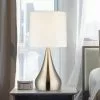 ALLEN + ROTH Catalina 18-in Brushed Nickel With White Shade Teardrop Table Lamp (2 Pack)