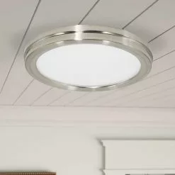 Allen + Roth 2PK 14-in Round Flush Mount-BN Finish