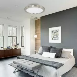 Allen + Roth 2PK 14-in Round Flush Mount-BN Finish 7 Allen + Roth 2PK 14-in Round Flush Mount-BN Finish -Allen + Roth Shop 899423 44039735