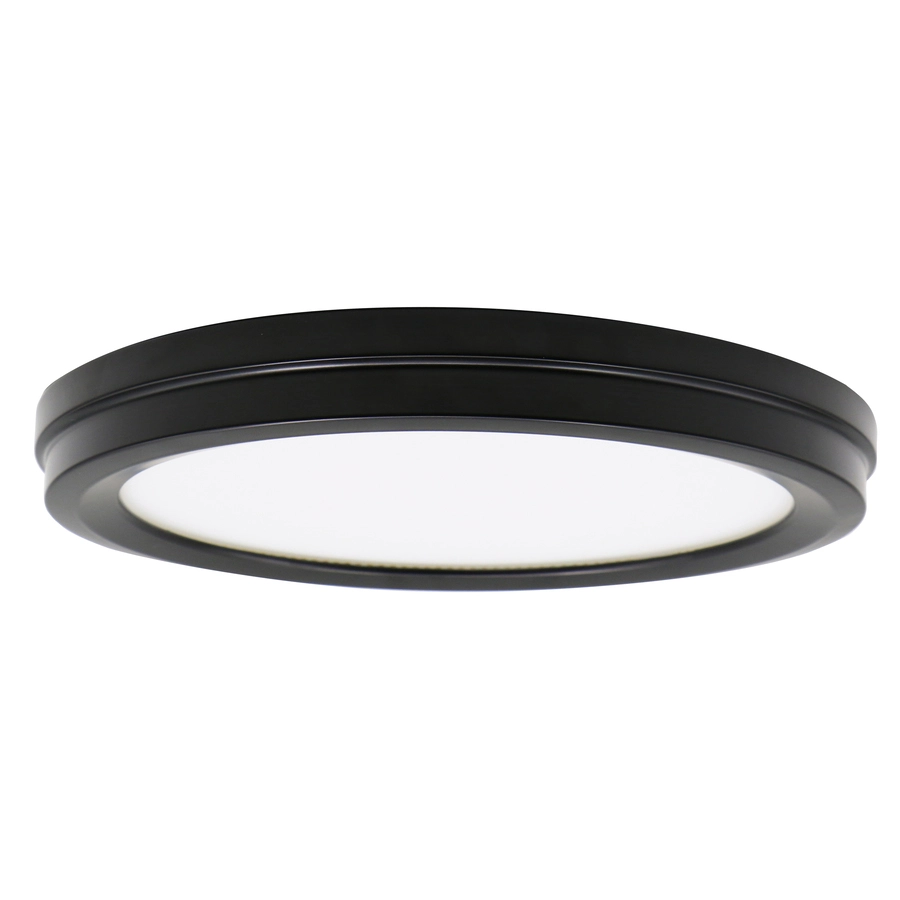 Allen + Roth 2PK 14-in Round Flush Mount-Black Finish 1 Allen + Roth 2PK 14-in Round Flush Mount-Black Finish