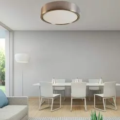 Allen + Roth 1PK 14-in Circle Flush Mount-Brush Nickel