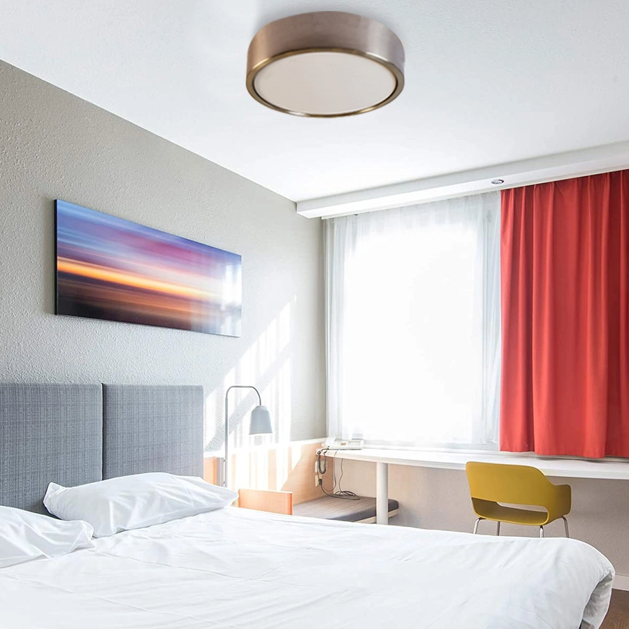 Allen + Roth 1PK 14-in Circle Flush Mount-Brush Nickel 3 Allen + Roth 1PK 14-in Circle Flush Mount-Brush Nickel - Image 3