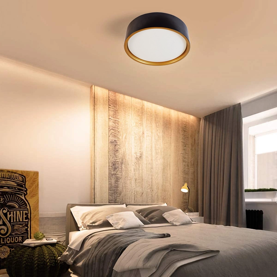 Allen + Roth 1PK 14-in CCT Circle Flush Mount-Matte Black 1 Allen + Roth 1PK 14-in CCT Circle Flush Mount-Matte Black