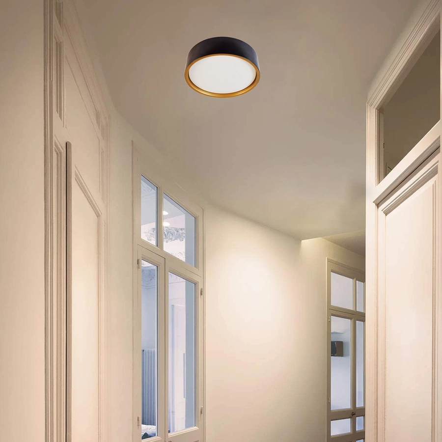 Allen + Roth 1PK 14-in CCT Circle Flush Mount-Matte Black 2 Allen + Roth 1PK 14-in CCT Circle Flush Mount-Matte Black - Image 2