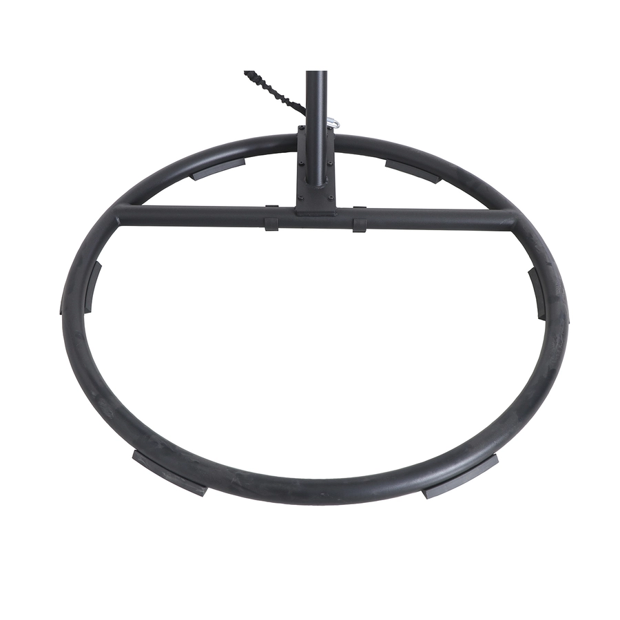 Allen + Roth Cresley Black Steel And Wicker Hanging Patio Chair With Grey Cushion 7 Allen + Roth Cresley Black Steel And Wicker Hanging Patio Chair With Grey Cushion - Image 7