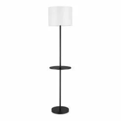 Allen + Roth 58-in Matte Black Floor Lamp With Shelf And White Fabric Shade 9 Allen + Roth 58-in Matte Black Floor Lamp With Shelf And White Fabric Shade -Allen + Roth Shop 909996 16250241 001