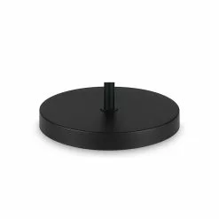 Allen + Roth 58-in Matte Black Floor Lamp With Shelf And White Fabric Shade