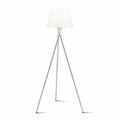 Allen + Roth 59-inH Plated Sickle Tripod Floor Lamp With White Linen Shade 7 Allen + Roth 59-inH Plated Sickle Tripod Floor Lamp With White Linen Shade -Allen + Roth Shop 909999 44066821