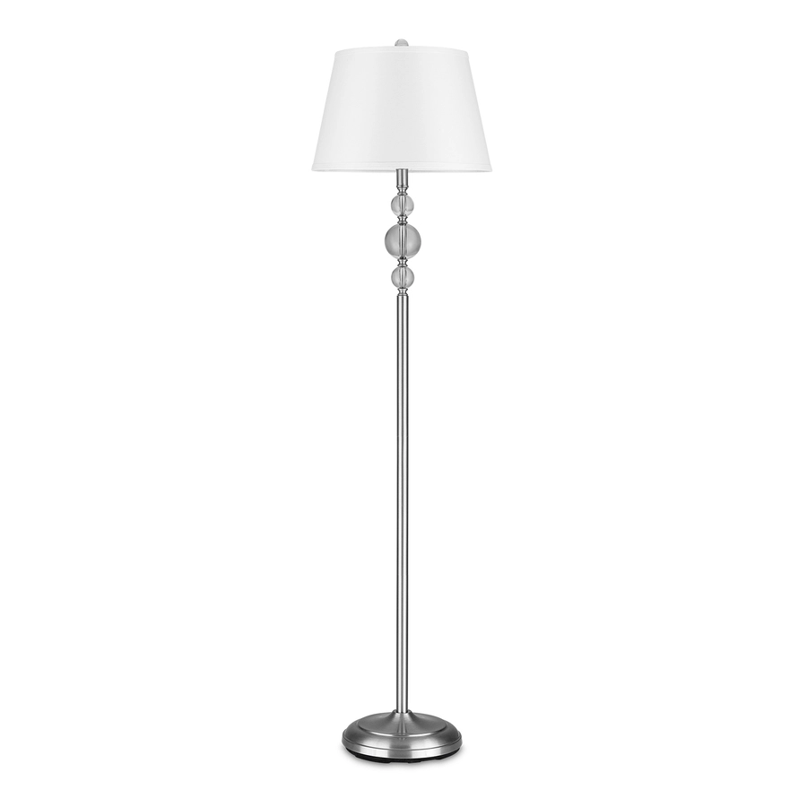 Allen + Roth 59.75-inH Brushed Nickel Floor Lamp With Stacked Solid Glass Ball With White Linen Shade 1 Allen + Roth 59.75-inH Brushed Nickel Floor Lamp With Stacked Solid Glass Ball With White Linen Shade