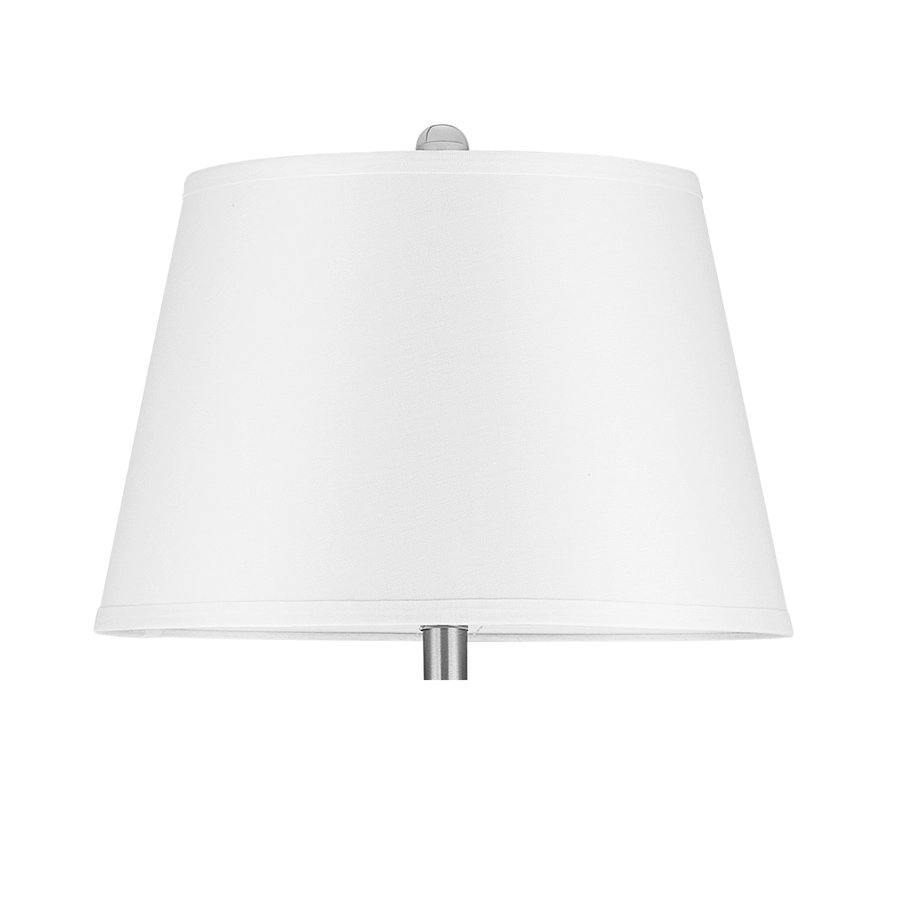 Allen + Roth 59.75-inH Brushed Nickel Floor Lamp With Stacked Solid Glass Ball With White Linen Shade 3 Allen + Roth 59.75-inH Brushed Nickel Floor Lamp With Stacked Solid Glass Ball With White Linen Shade - Image 3